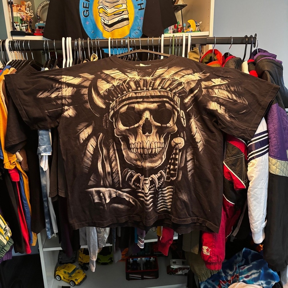 Vintage Single Stitch Skull Graphic T-Shirt 3XL Oversized